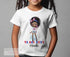 Personalised VE Day 2025 Girls T-Shirt with Custom Name Hair Skin Tone Soft Cotton Union Jack Design Ages 0-12