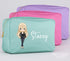 Personalised Girl Character Makeup Accessory Bag Mint Pink or Purple Wash Bag Perfect Gift for Her or Teen Girl