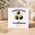 Personalised Graduation Card - Black Gold Balloon Design - Personalised Graduate Keepsake