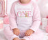First Birthday Pyjamas – Personalised Pink Striped Soft Cotton Outfit For Girls