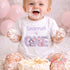Personalised 1st Birthday Outfit – Purple Dinosaur Cake Smash Baby Girl Top