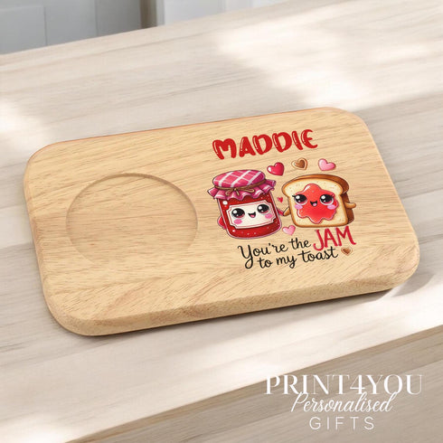 Personalised Wooden Tea and Biscuit Tray - You are the jam to my Toast, Valentine's Gift Ideas (Copy)
