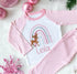 Personalised Pink & White Striped Children's Christmas Pyjamas - Rainbow Reindeer