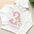 Birthday Unicorn Personalised Lightweight long-sleeved t-shirt with hood - Super Soft cotton jersey top, Numbers 1-5