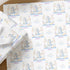 Personalised baby boy wrapping paper with blue dragon and castle design, custom welcome to the world gift wrap for newborn baby boys and baby showers