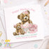 Mothers Day Card – Personalised Pink Teddy Bear With Vintage Tea Set & Keepsake