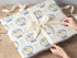 Personalised Birthday Wrap - Moon And Stars Paper With Custom Age & Space Adventure