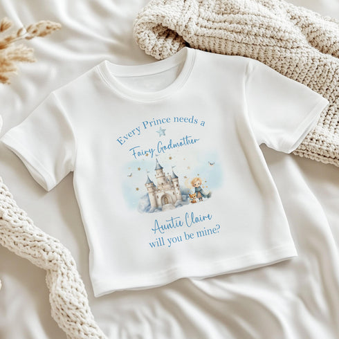 Personalised Godmother Proposal Vest, Will you be my Godmother? Announcement godmother, Christening Ideas, Prince Fairy Godmother Sleepsuit