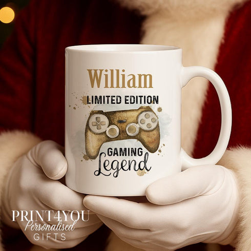 Personalised Gamer Mug – Custom Name Gaming Legend Cup – Unique Gaming Gift Ideas