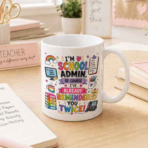 School Admin Mug – Funny Admin Thank You Gift – Office Staff Mug, Dishwasher Safe