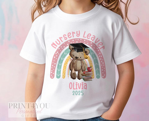 Nursery Leaver T – Shirt – Personalised Cotton Graduation Shirt – Kids Milestone Tee 2025 - 2-3 years T-shirt