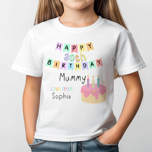 Personalised Birthday T-Shirt For Mummy or Daddy – Custom Kids Tee With Name & Age | Soft Cotton