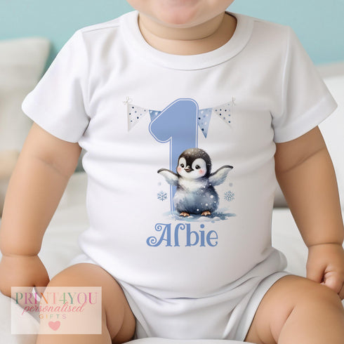 Personalised First Birthday Shirt – Baby Birthday Outfit | Soft Cotton Tee & Sleepsuit