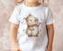 Personalised Capybara T-Shirt for Girls – Cute Animal Top with Flowers & Name – DTG Printed White Cotton Tee 6m–10yrs