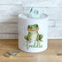 Personalised Ceramic White Money Box Coin Bank - Green Frog