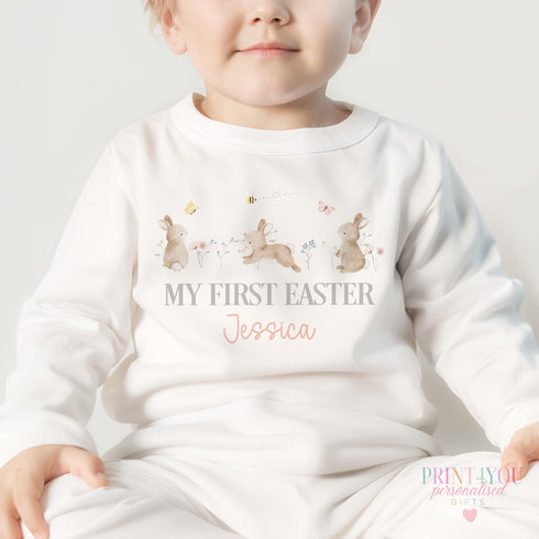 My First Easter Babygrow - Hoppy Bunny Rabbit Vest New Baby Gift