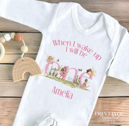 Personalised Fairy Birthday Pyjamas – Pink Girls 1st Birthday Outfit With Custom Name