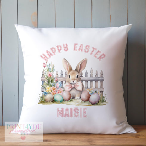 Bunny Rabbit Gift Cushion | Personalised Name Cushion | Gift for Girls | Easter Pillow Gift