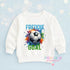 Personalised Sweatshirt Jumper For Children. White Cotton Sweatshirt - Colourful Splash Football and name