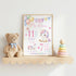 Personalised Unicorn Poster – Custom Baby Birth Stats Print | Nursery Wall Art A3 A2 A1