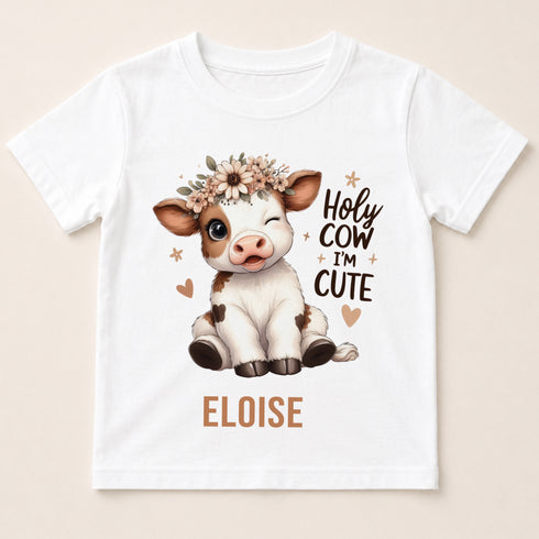 Children's clothing with the cow t-shirt design