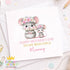 Square greeting card showing the mothers day card design