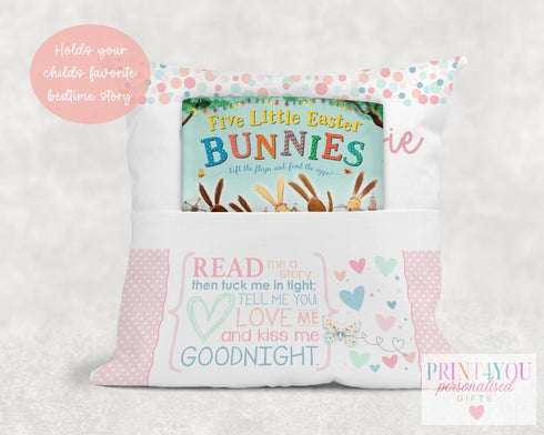 Children's Personalised Book Cushion, Personalised Gift for Children, Birthday Gift Ideas, Butterfly Cushion, Perfect for Bedtime Stories