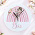 Personalised Ballerina Acrylic Clock for Girls 24.5cm Wide Pink Rainbow Design Gift
