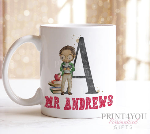 Personalised Thank You mug, Gift ideas Teachers, Personalised Gift Mug, Male Teacher