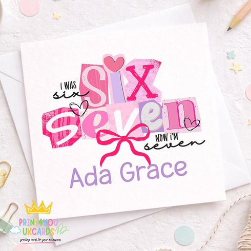 Personalised Kids Birthday Card – Age Milestone Design – Luxury Colourful Greeting - Front Only