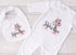 Personalised White Baby Toddler Bodysuit Vest Gift Set with Soft Pink Floral Initial Name