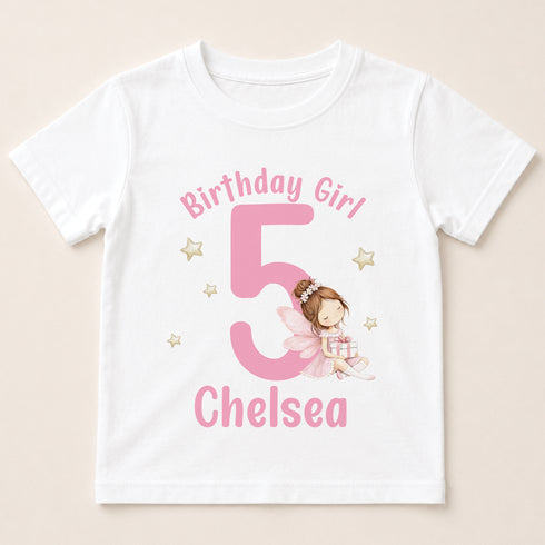 Children's clothing with the fairy birthday shirt design
