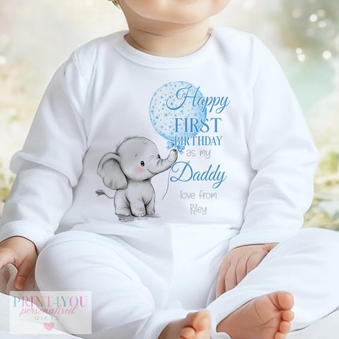 Happy Birthday Daddy Sleepsuit for Daddy's 1st Birthday - Adorable Bodysuit Gift for Dad