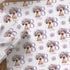 Personalised Dachshund birthday wrapping paper featuring floral sausage dog, custom age and name, perfect for dog lovers.