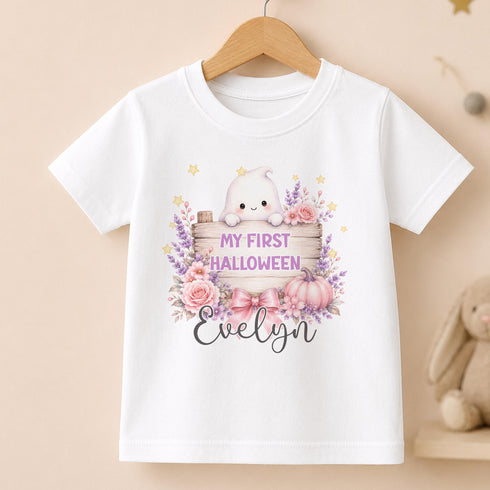 Personalised Baby Halloween Outfit, Pink Ghost Pumpkin Vest Gifts
