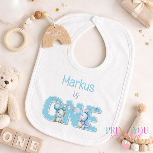 Personalised Dino Birthday Outfit - Baby Boy 1st Birthday Cake Smash T-Shirt