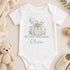 Baby First Halloween Outfit, Personalised Blue Pumpkin Sleepsuit