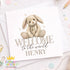 Welcome Baby Card – Soft Beige Bunny | Custom Name, Personalised Baby Card