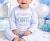 First Birthday Pyjamas – Blue Elephant Theme | Personalised Soft Cotton PJs