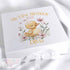 Personalised Keepsake Box with Ribbon Tie - Fluffy Yellow Baby Duck in Flowers Perfect Birthday Gift