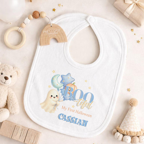 Personalised First Halloween Outfit, Cute Ghost Vest, Sleepsuit