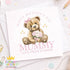 Personalised Mothers Day Card – Pink Teddy Bear With Love From Daughter Keepsake