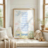 a poster with a list of personal qualities and a dragon illustration, placed in a room with a window and a stuffed animal rabbit.