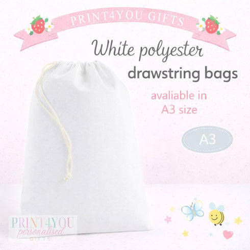 Personalised Birthday Sack – Floral Pink Drawstring Gift Bag for 1st Birthday Girl - Medium 45 x 30 cm