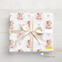 Personalised Birthday Wrapping Paper – Soft Pink Princess Bear Gift Wrap with Custom Name and Age Print