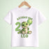 Children's clothing with the dinosaur birthday t-shirt design
