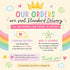 The image is a colorful and whimsical poster with a rainbow background, featuring text and illustrations related to standard delivery services.