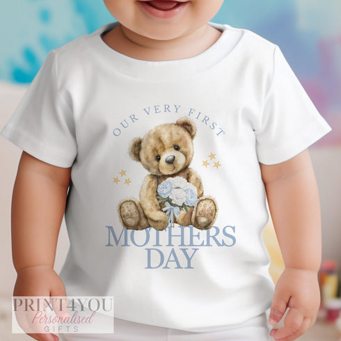Our First Mother's Day Baby Outfit, Mummy and Son, Super Soft Cotton Vest, Bib, T-shirt or Sleepsuit - Create a Custom Set!