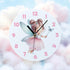 Personalised Childrens Acrylic Clock Pink Fairy Design Ideal New Baby Gift 24.5cm for Girls Bedroom