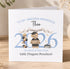 The image is a personalized graduation card for a grandchild named Theo, congratulating him on his graduation from Little Dragons Preschool.
